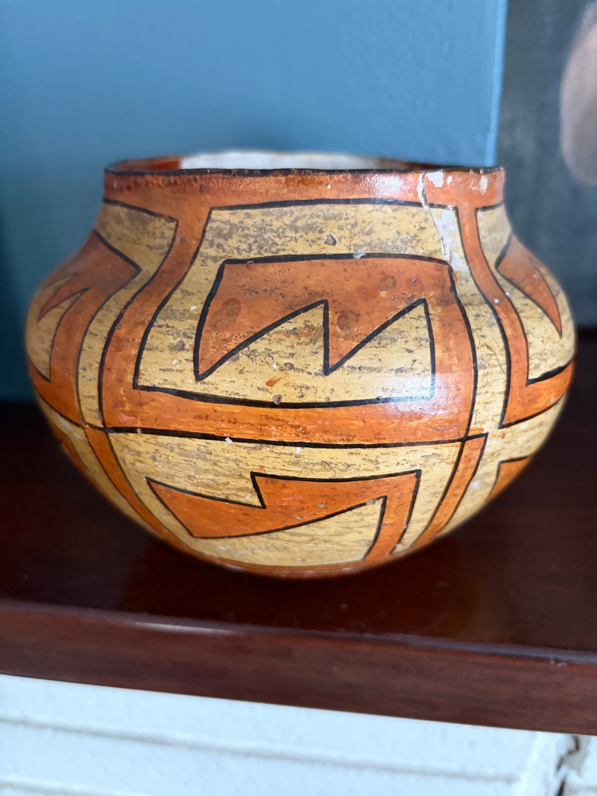 Casas Grandes Mexico pre columbian polychrome pottery some damage still beauty