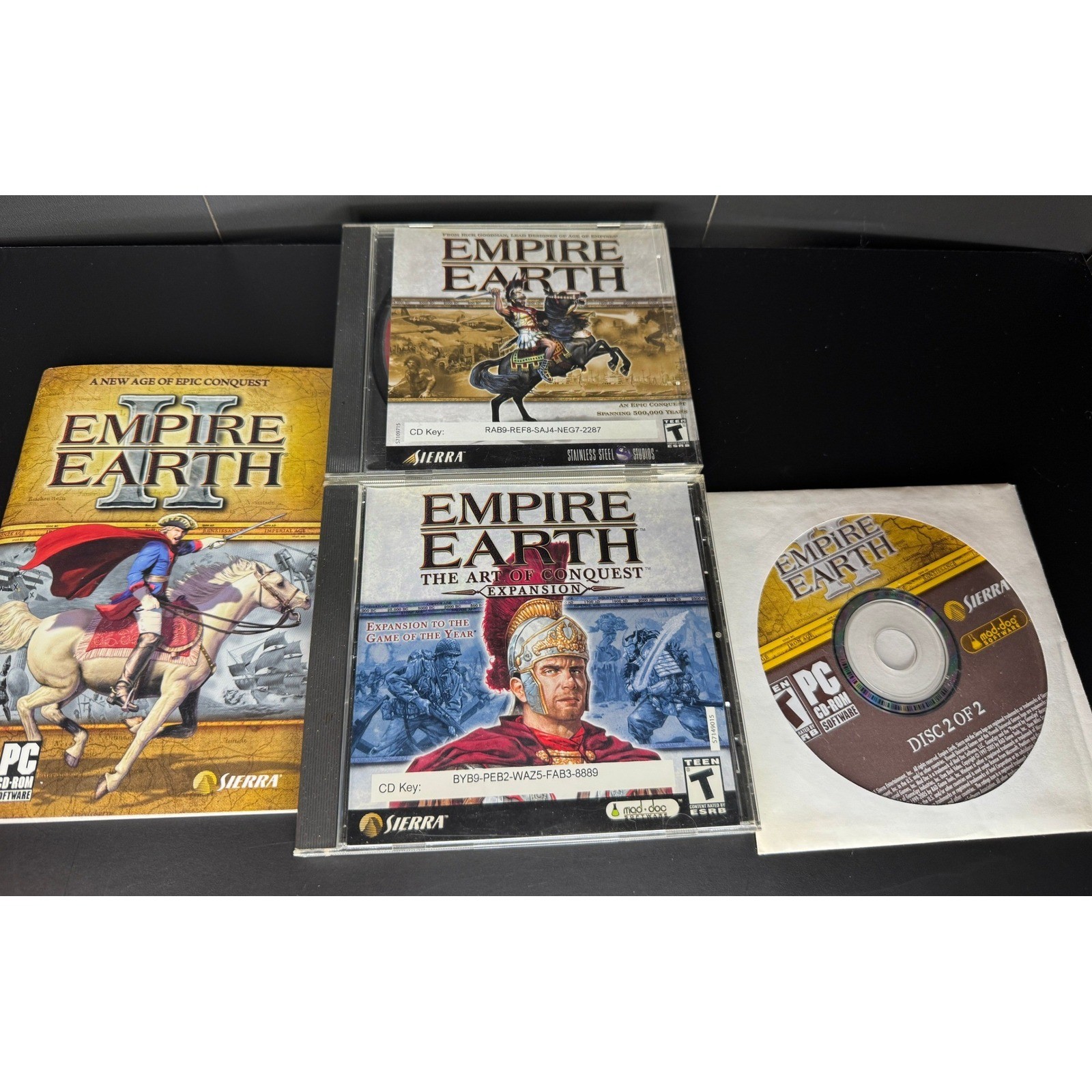 Vntg 2001 Empire Earth PC Game Lot Empire Earth The Art of Conquest Expansion