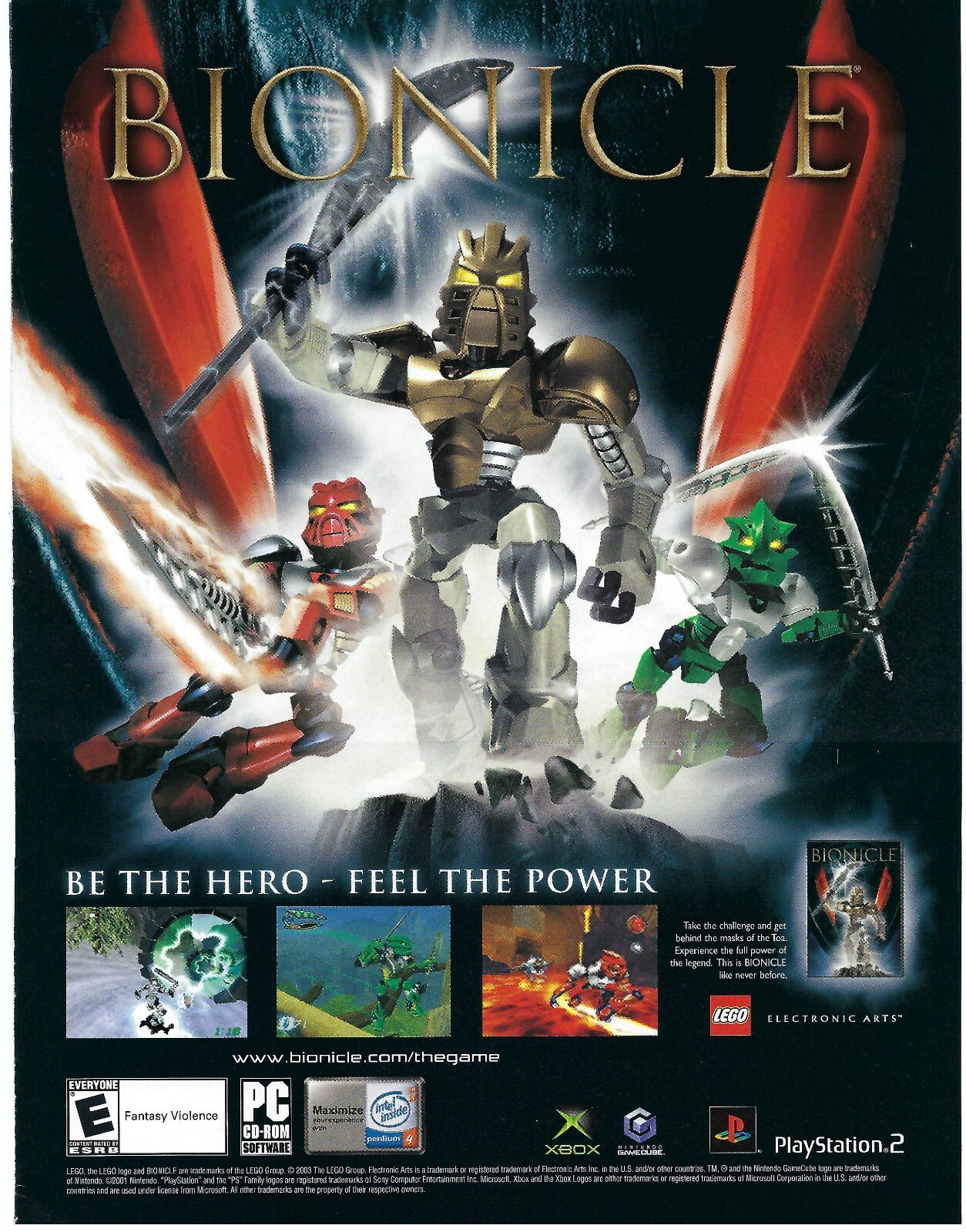 2004 Print Ad Bionicle Video Game Xbox PS2 Nintendo PC Lego Print Ad/Poster