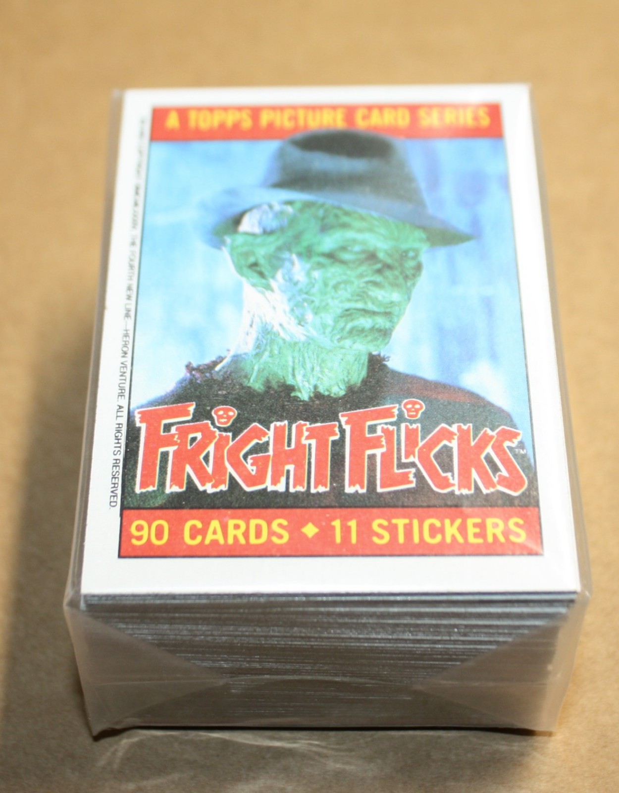 1988 Topps Fright Flicks COMPLETE 88 Card 11 Sticker SET with ALL 4 wrappers