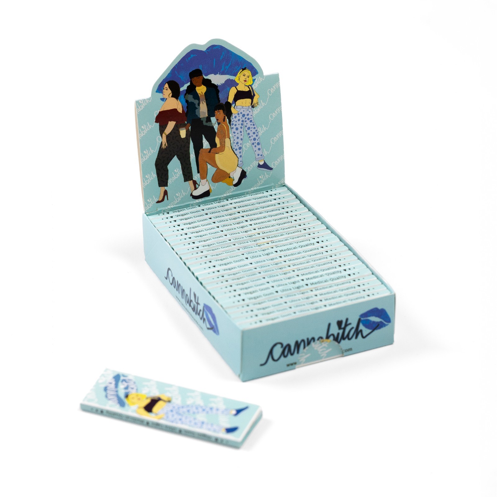 Cannabitch Rolling Papers-Blue Box Includes 25 Packs of 33 Papers