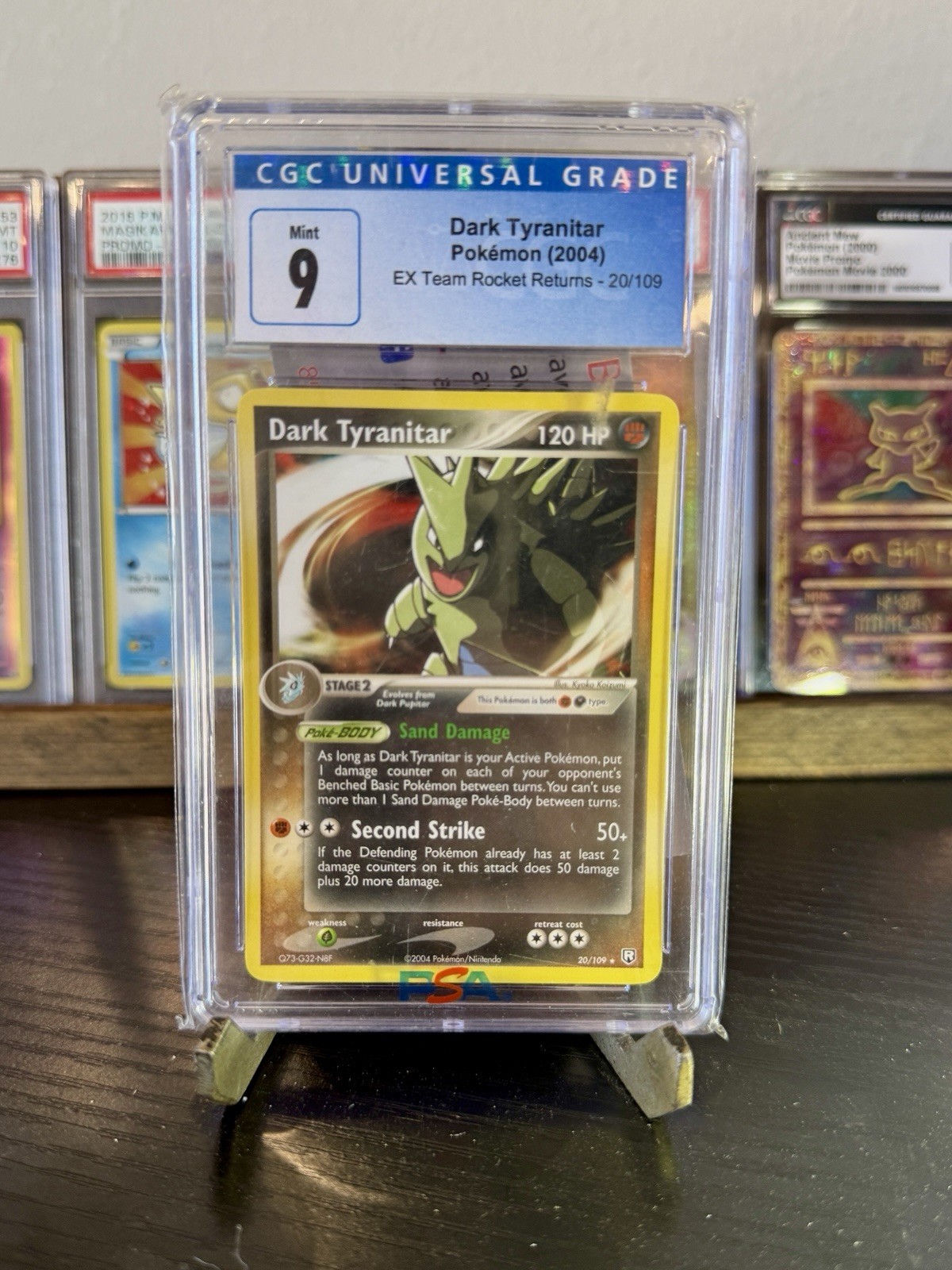CGC 9 MINT Dark Tyranitar 20/109 Pokemon 2004 EX Team Rocket Returns