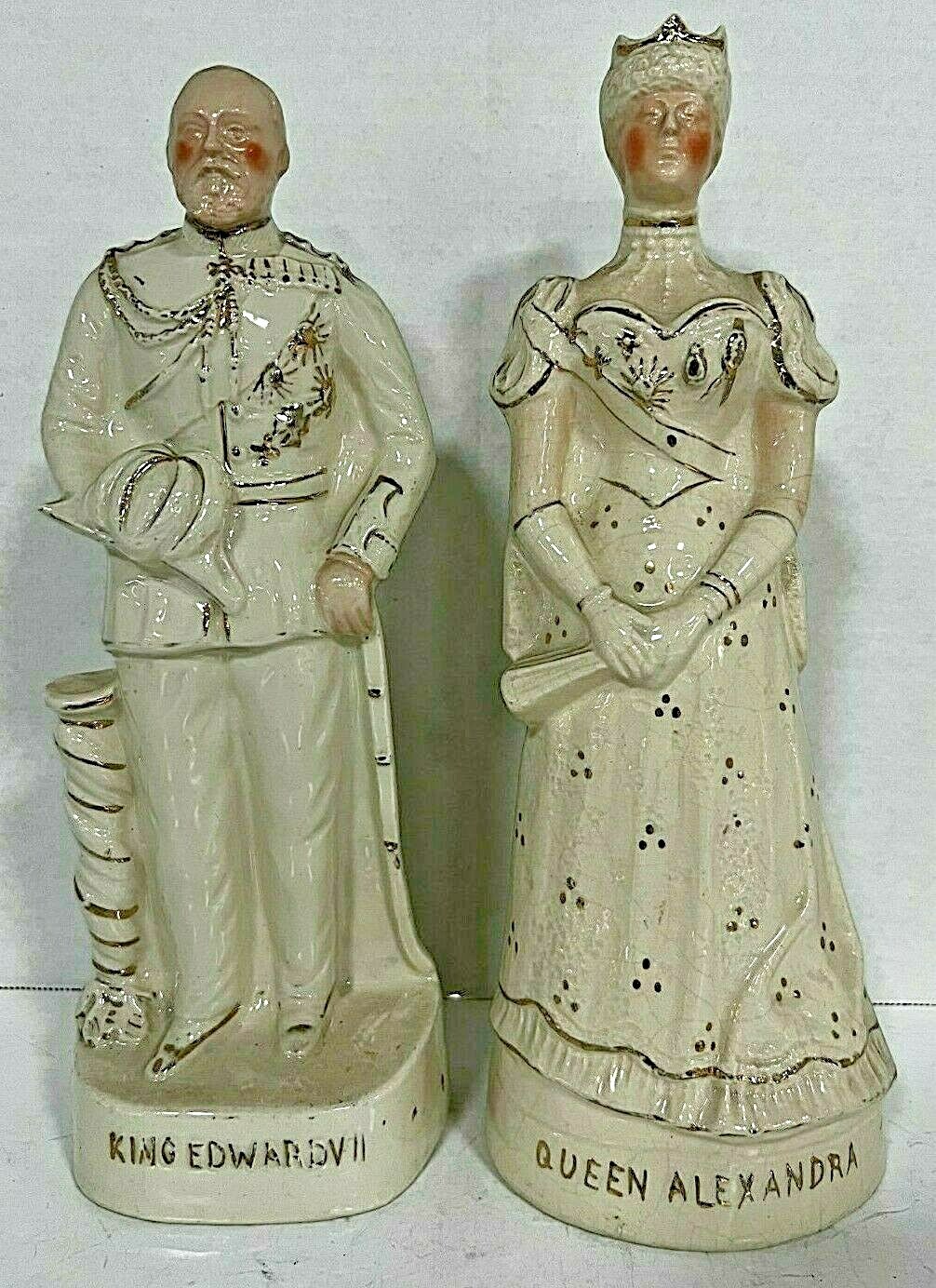 Rare T.H. SANDLAND CORONATION 1901 KING EDWARD VII QUEEN ALEXANDRA FIGURINES