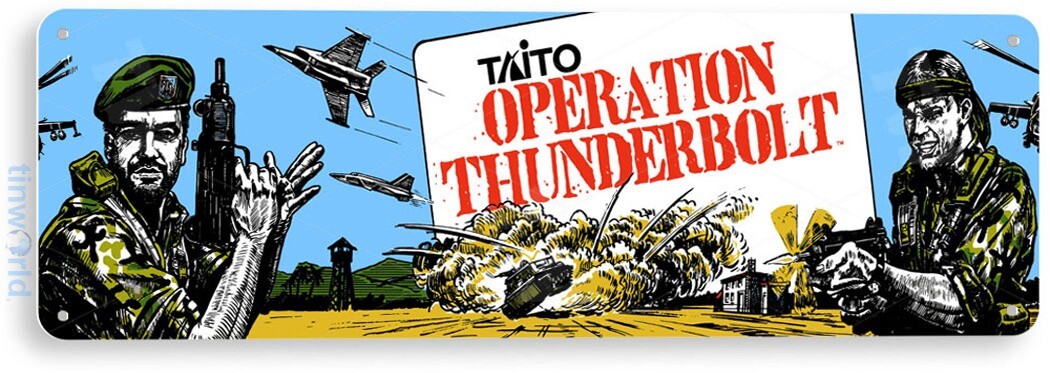 TIN SIGN Operation Thunderbolt Arcade, Retro, Console, Marquee, Game Decor, C470