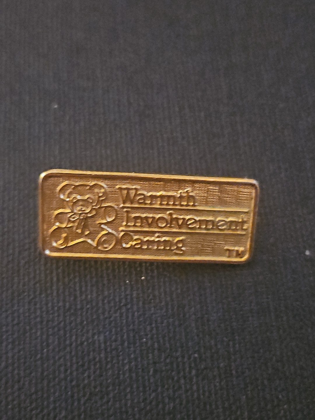 Vintage WIC Warmth Involvement Caring Gold Tone Lapel  Pin Tie Tack 