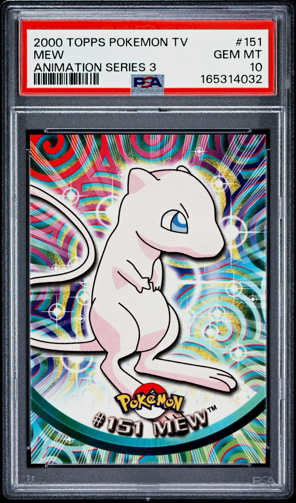 Topps 2000 Pokémon TV Animation Series 3 #151 Mew PSA 10 pop 29 (Blue 1st Print)
