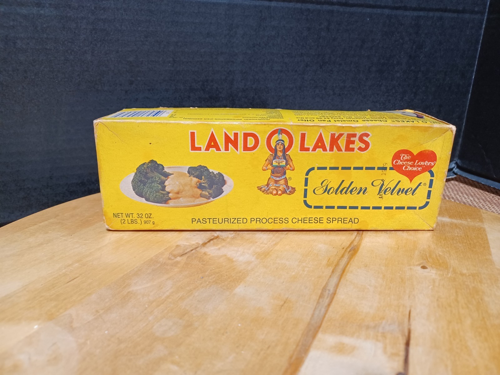 Vintage Land O Lakes 2 lb Native American Girl Cardboard Cheese Empty Carton