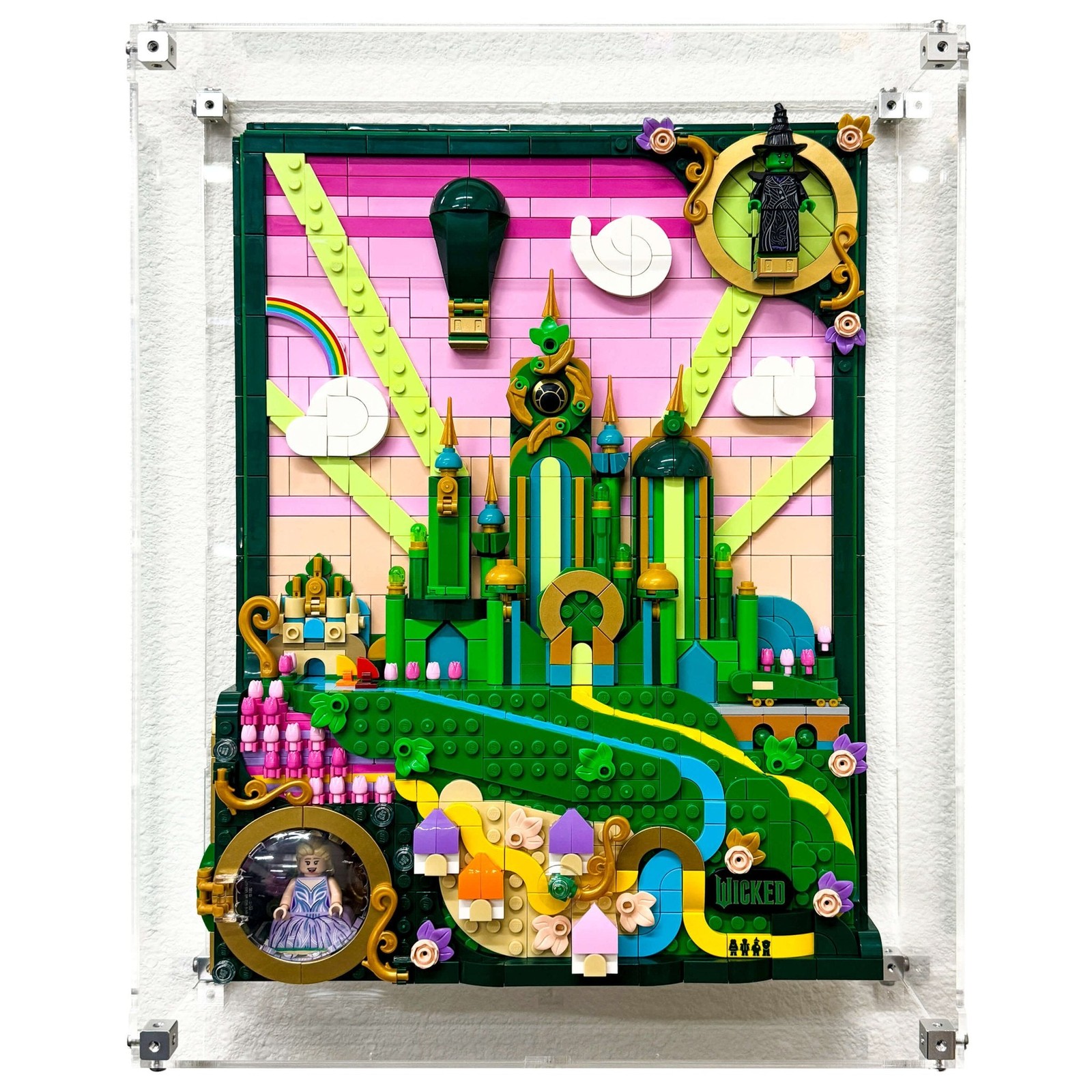 Wall Mounted Display Case for LEGO® 75685 Wicked Emerald City Wall Art