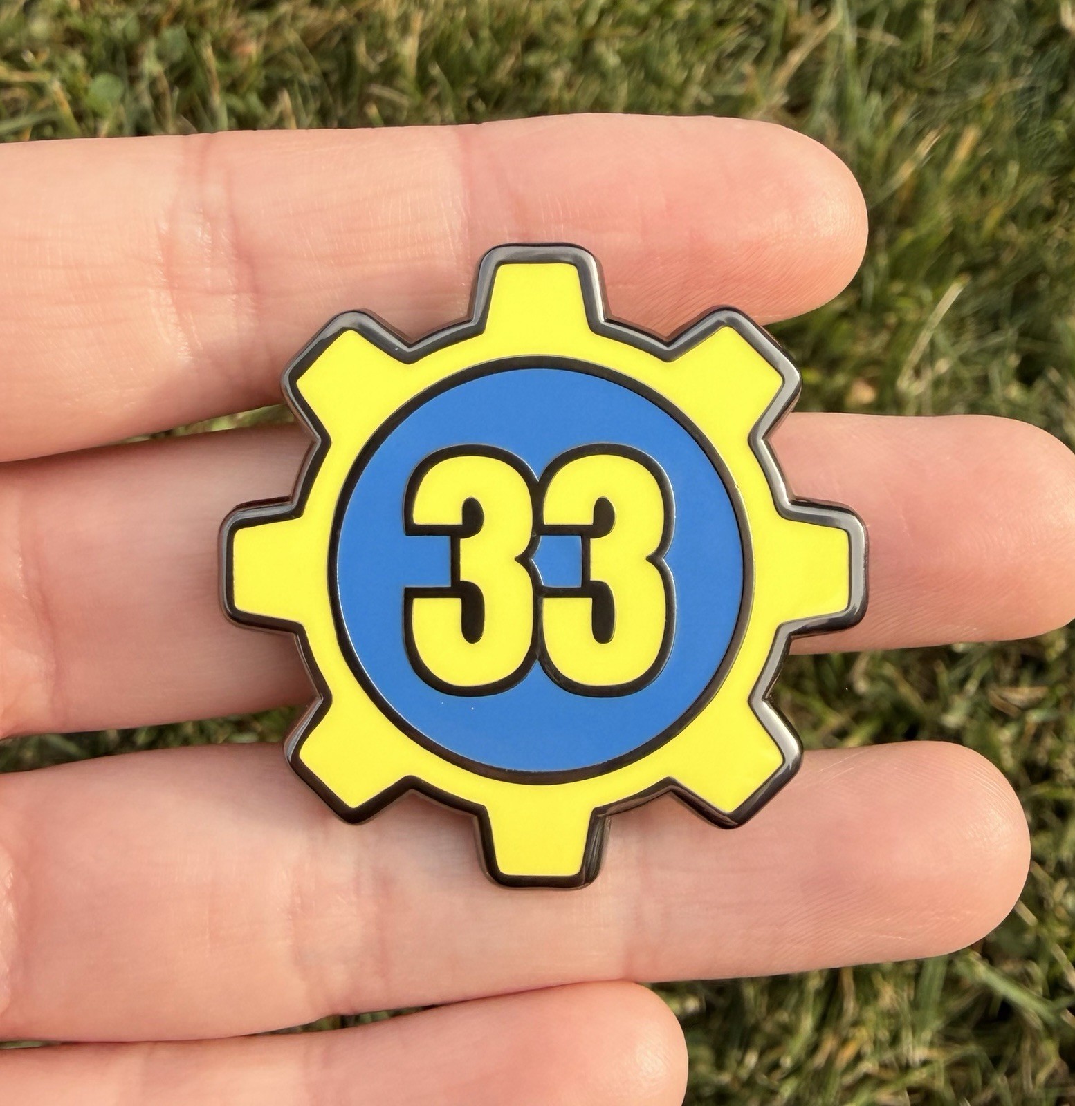 Fallout Vault 33 Enamel Pin, 1.5 Inch, Made By Hopefire Crafts