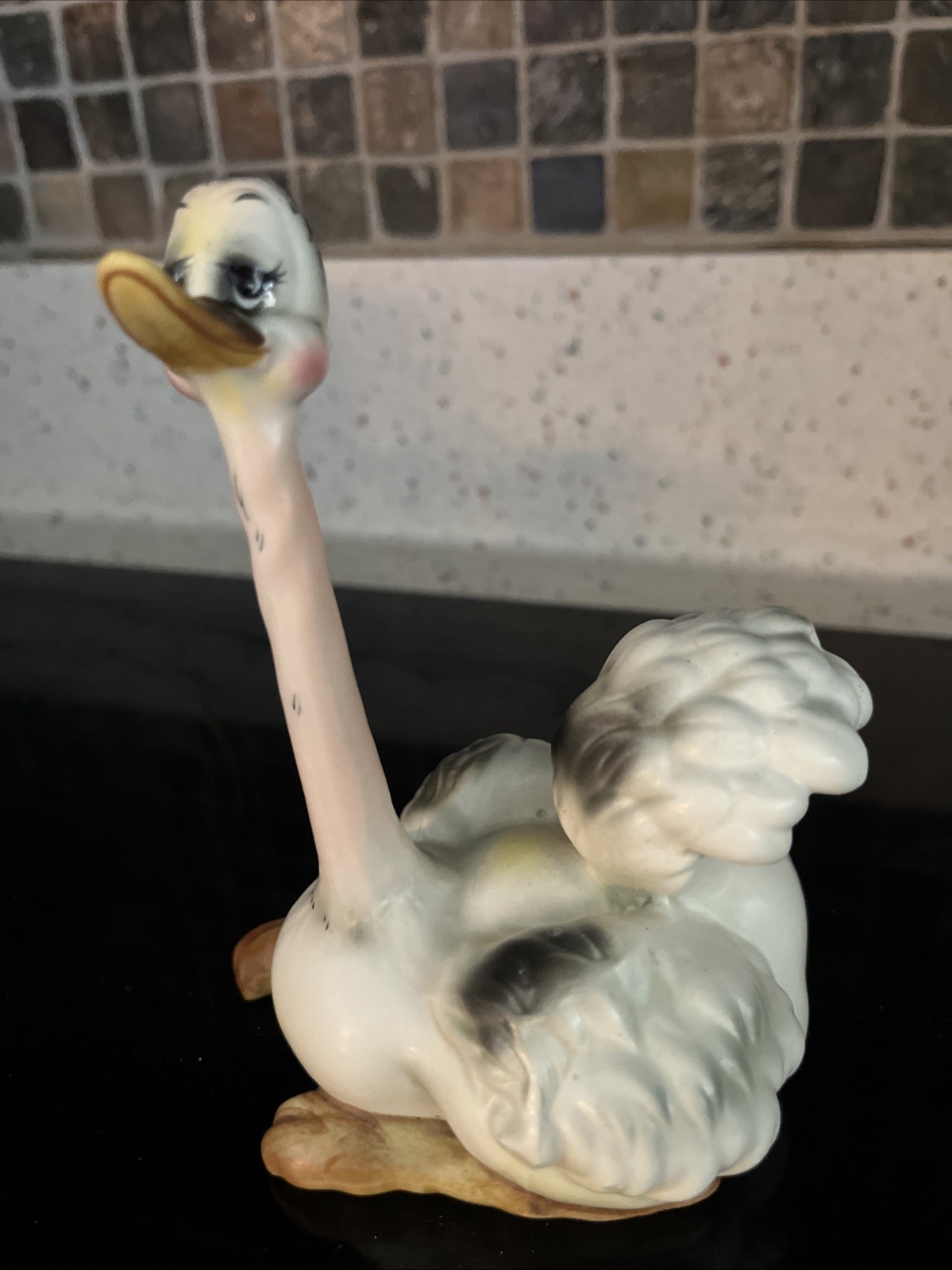 Vintage Josef Originals Sitting Ostrich Ceramic Figurine Kitsch 1970’s
