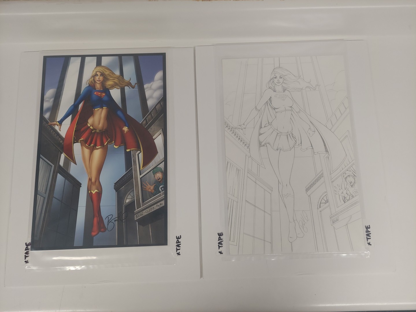 Ryan Kincaid Original Art Supergirl Pencil Sketch Published As A Print 11x17