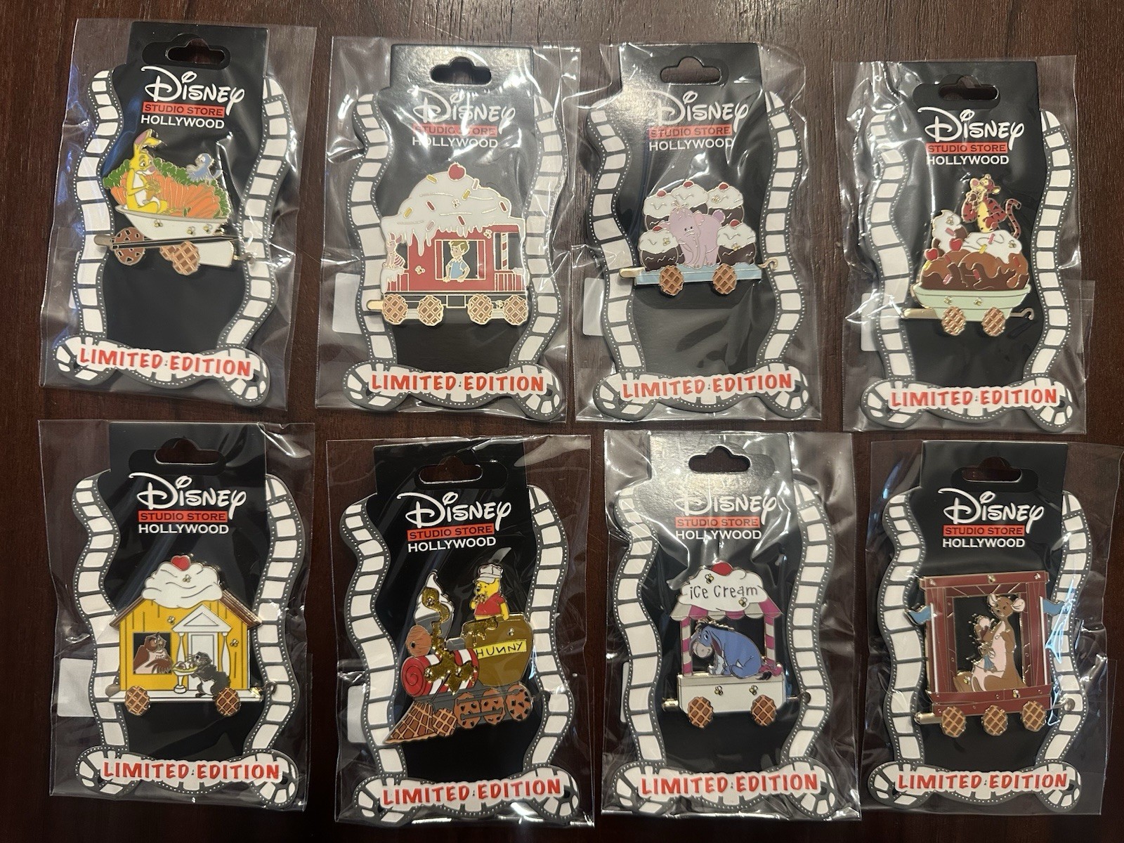 Disney DSF DSSH Winnie the Pooh Ice Cream Train 8 Pin Set LE400 Eeyore Piglet