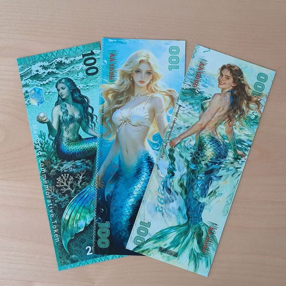 3 pcs Mermaid  100 Hologram & Pearl /Private Issue Polymer/UNC /2026 new