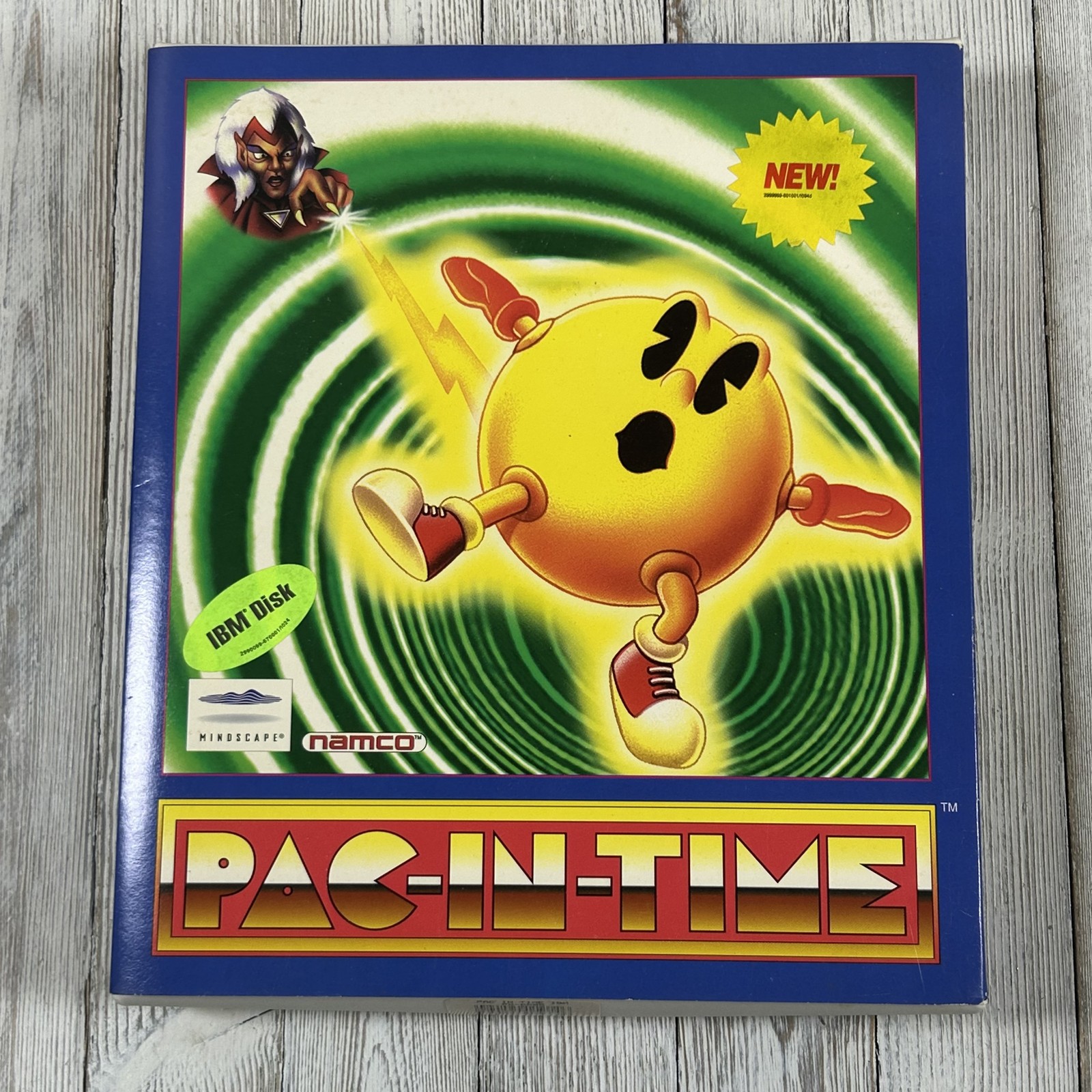 PAC-IN-TIME PC Big Box IBM Disk Game Box Manual Inserts Mindscape Namco ONLY