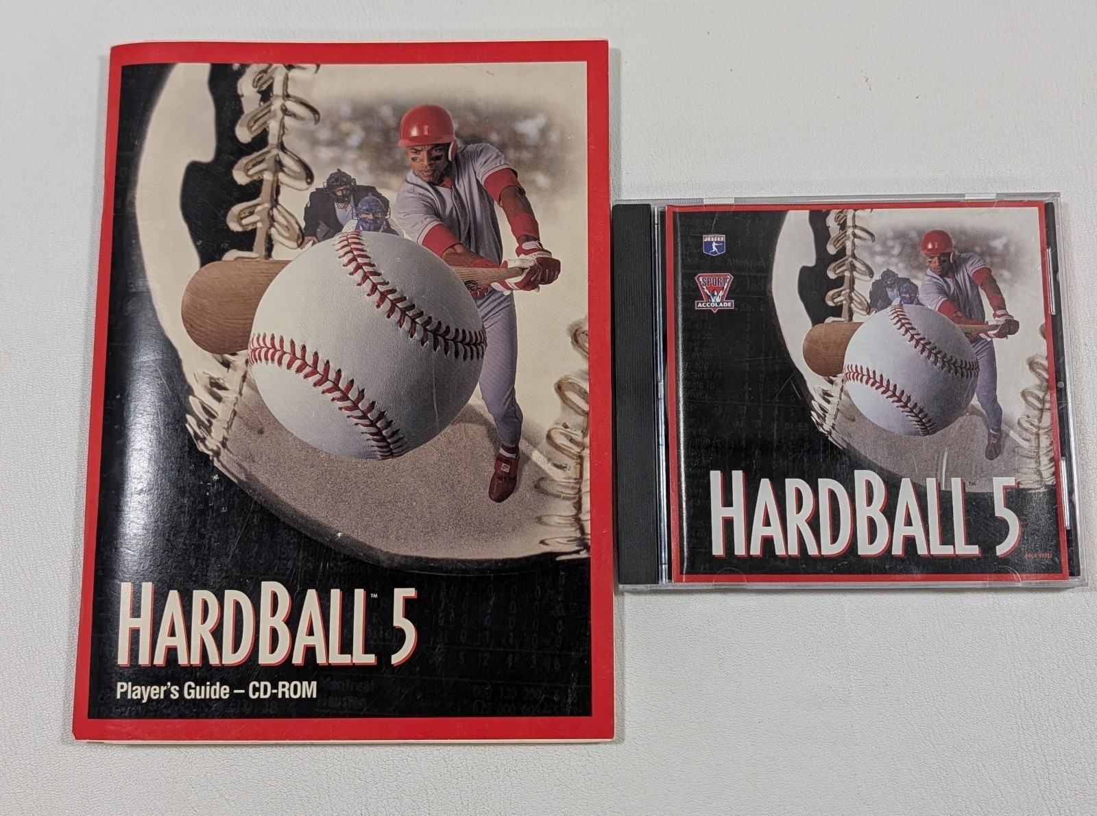 Hardball 5 PC CD-ROM Baseball Game 1995 with Original Case & Players Guide 
