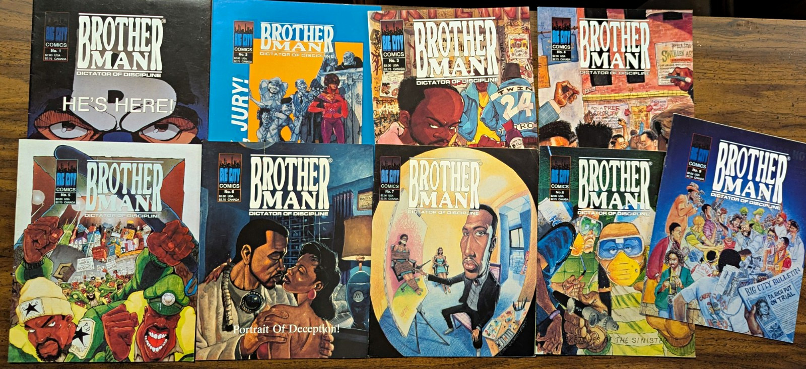 Brotherman Big City Comics Set 1-9 Signed