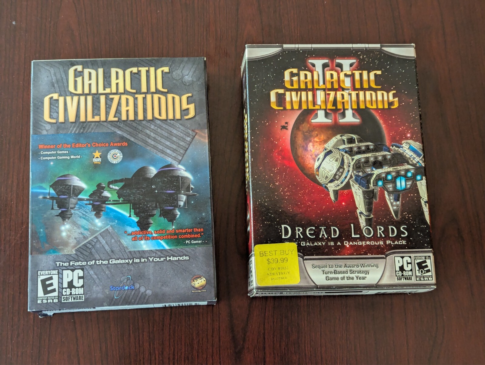 Galactic Civilizations 1 and 2, complete box with CD, very good, see description