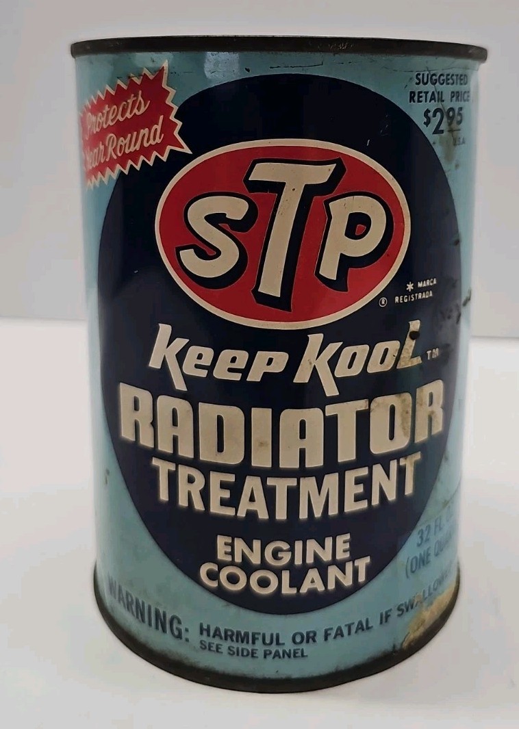 Vintage 1970s STP Keep Kool Radiator Treatment Can 1 Quart Full Unopened NOS