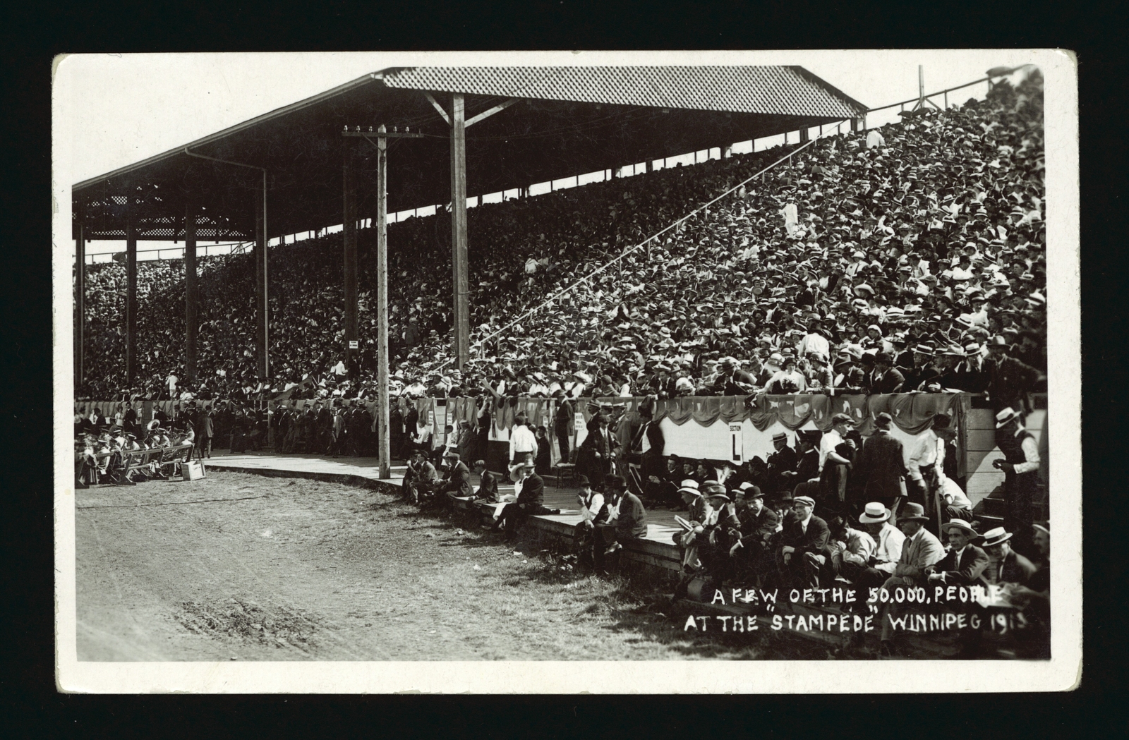A few of the 50000 people at the stamped Winnipeg 1913 - Sectional- Old Photo