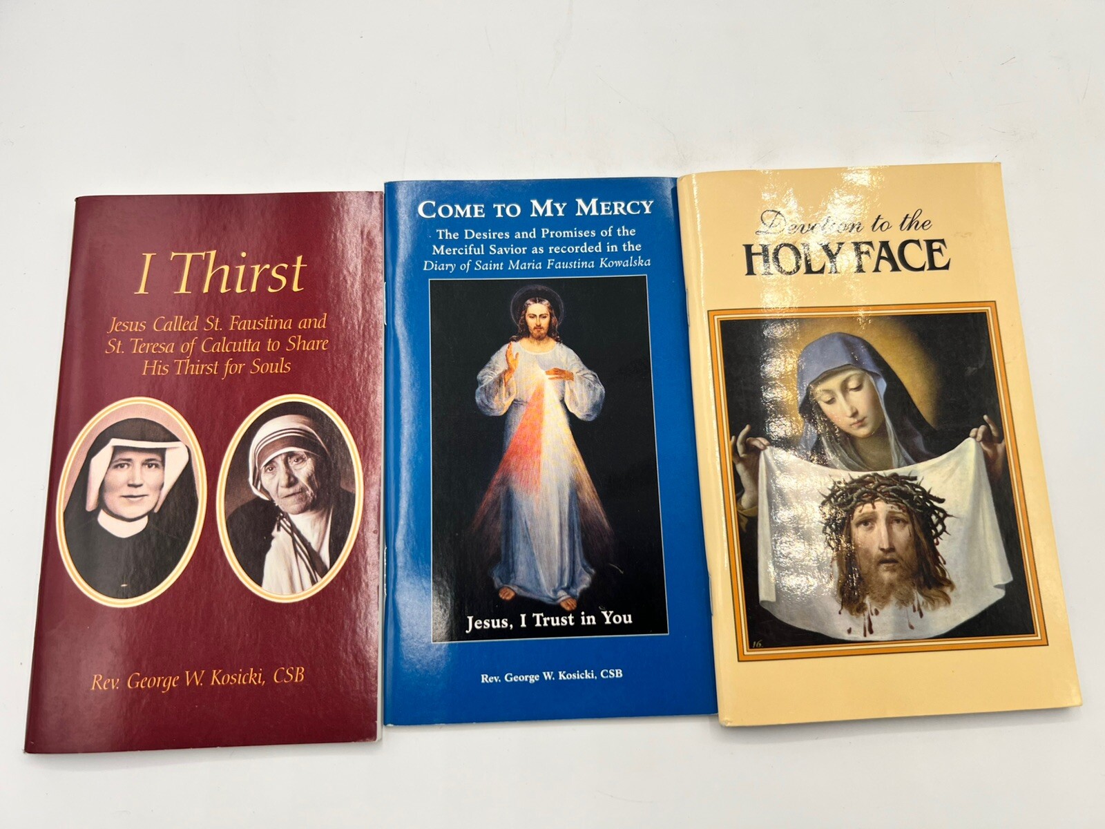 3 Total MOTHER TERESA & St. FAUTINA - I THIRST, Holy Face, Come To My Mercy Book