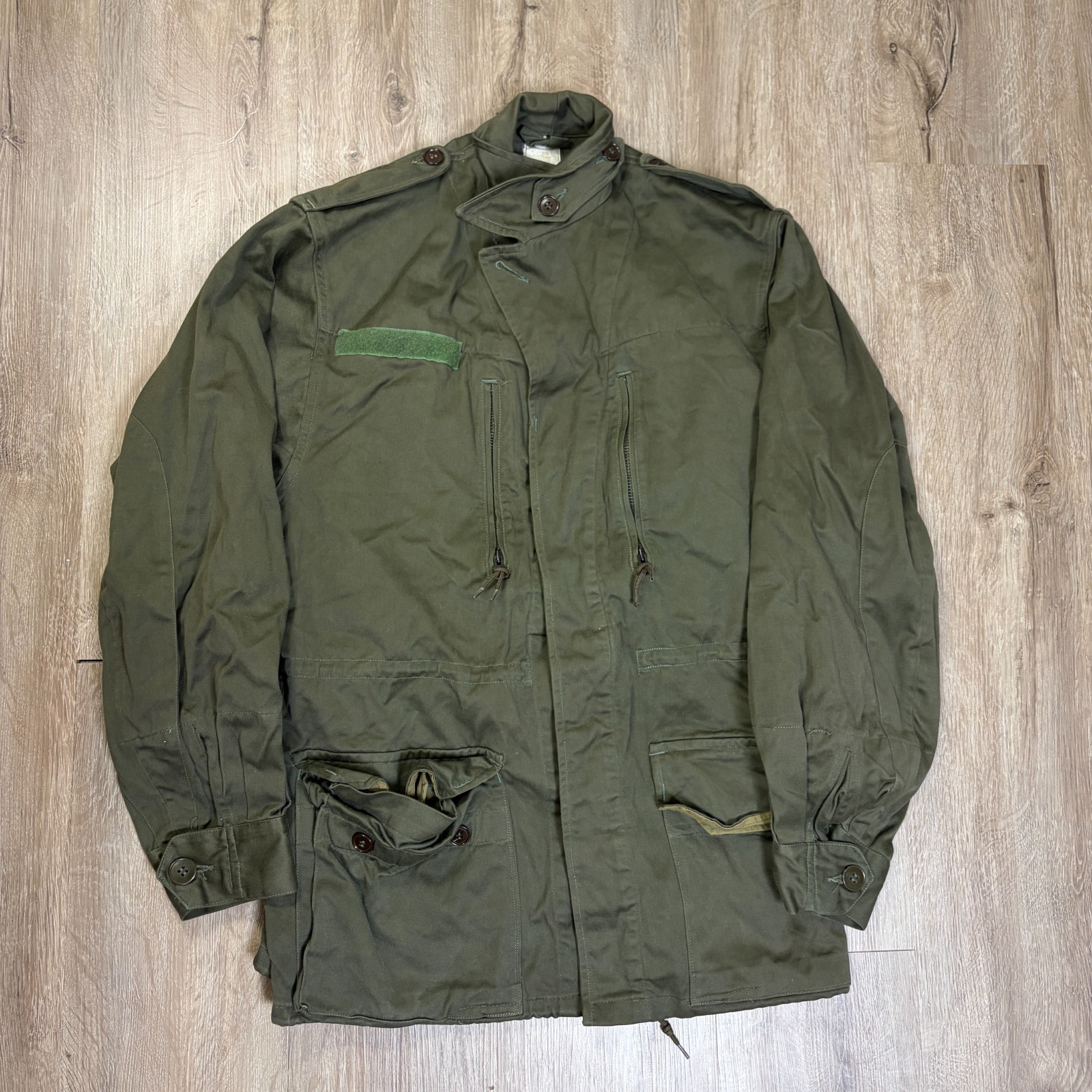 VTG French Army M-64 Field Jacket Olive Green Military Vintage 1968