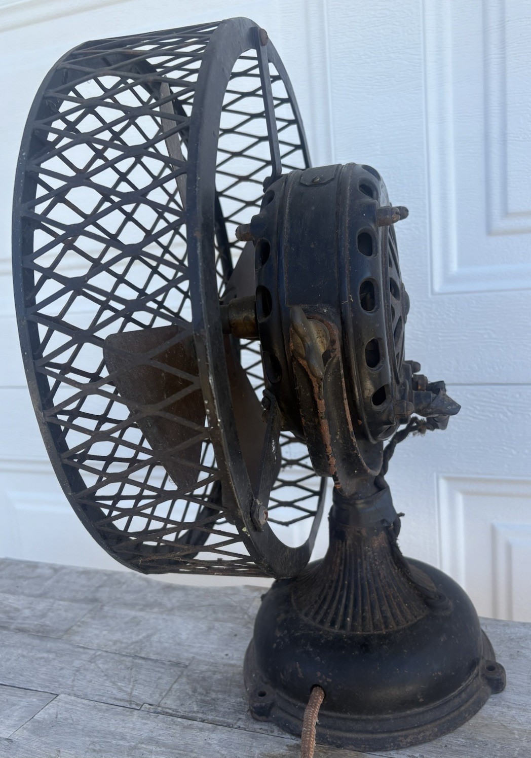 Antique General Electric Pancake Motor Fan Type K Form D Cast Iron Fan