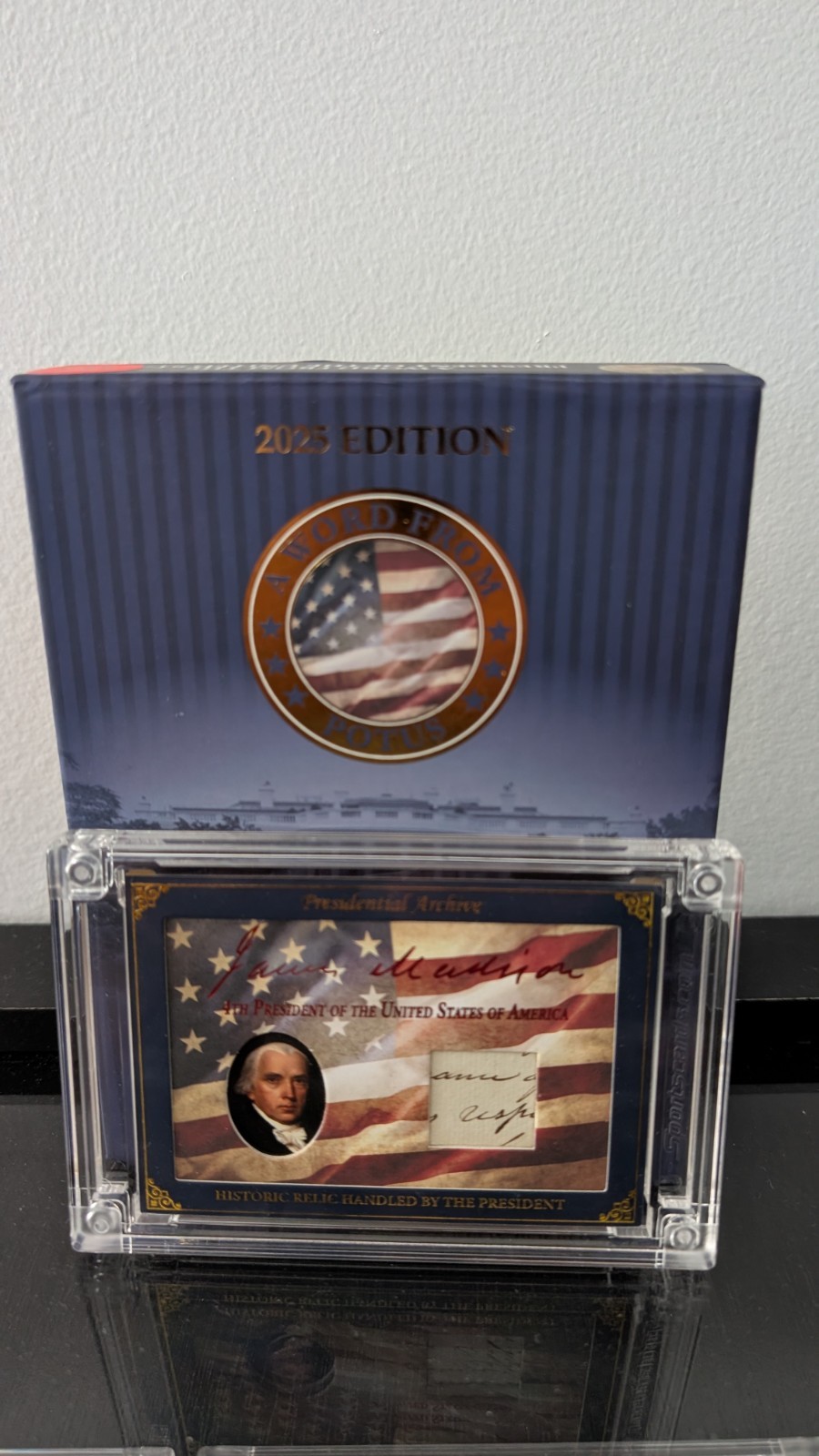 2025 POTUS  James Madison Handled Relic Handwriting PLATE MATCHED 1809-1817