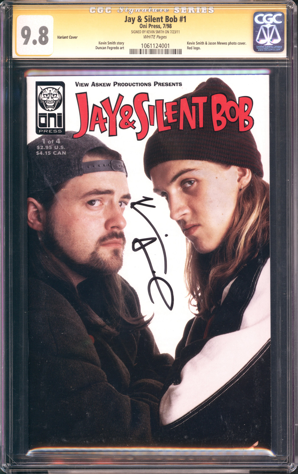 Jay & Silent Bob (1998 Oni Press) #  1 CGC Signature Series CGC 9.8 Variant Cov