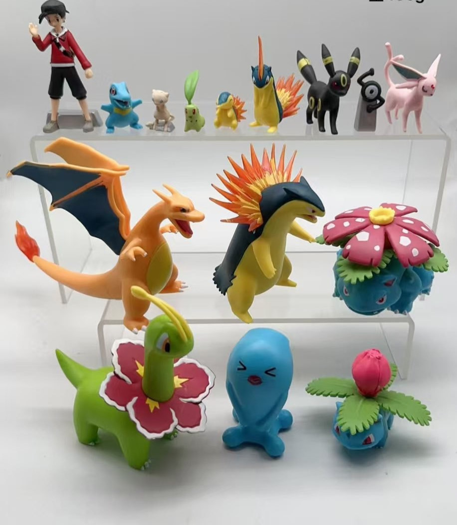 15pc Set Poke Figure Evolution Charizard Venusaur Typhlosion Ivysaur Umbreon Toy
