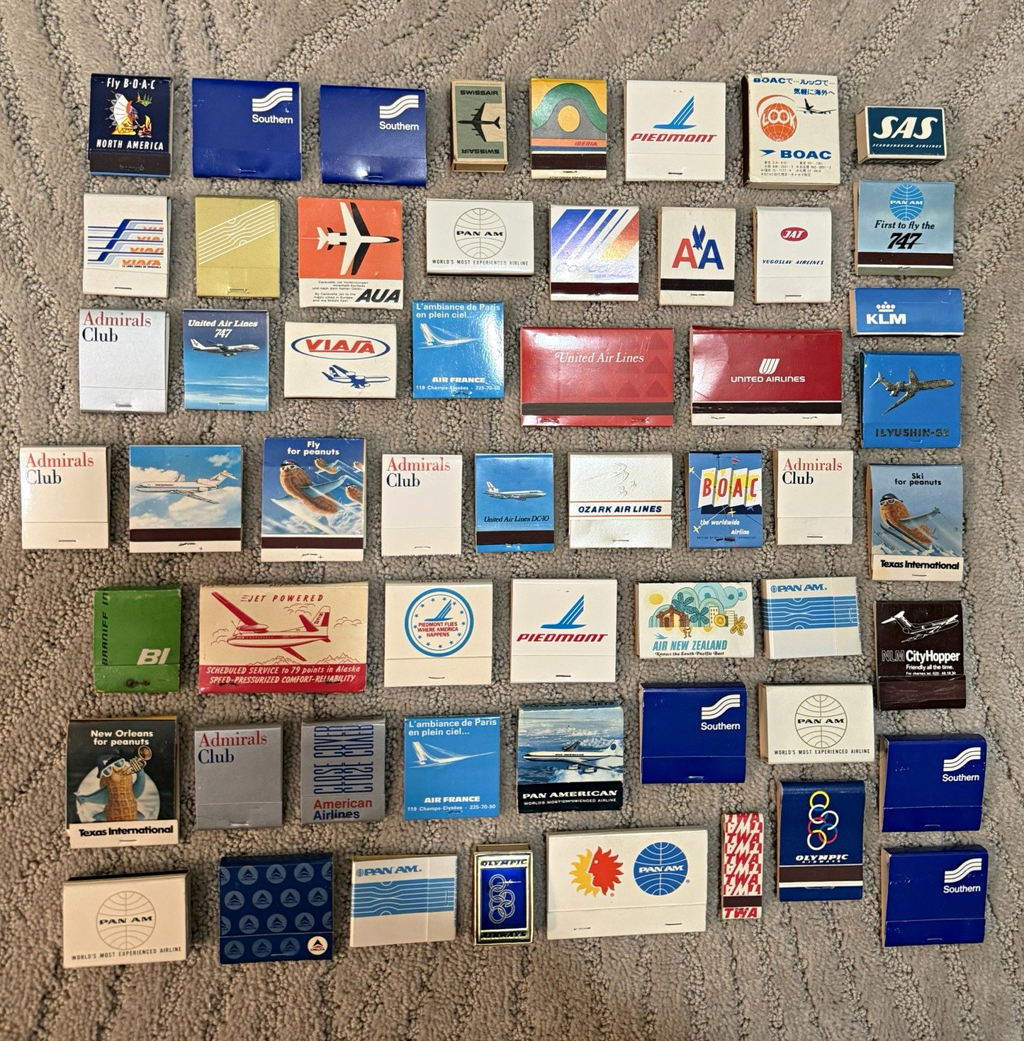 Vintage Airline Advetising Matchbooks & Matchbox Lot Aviation Collectible