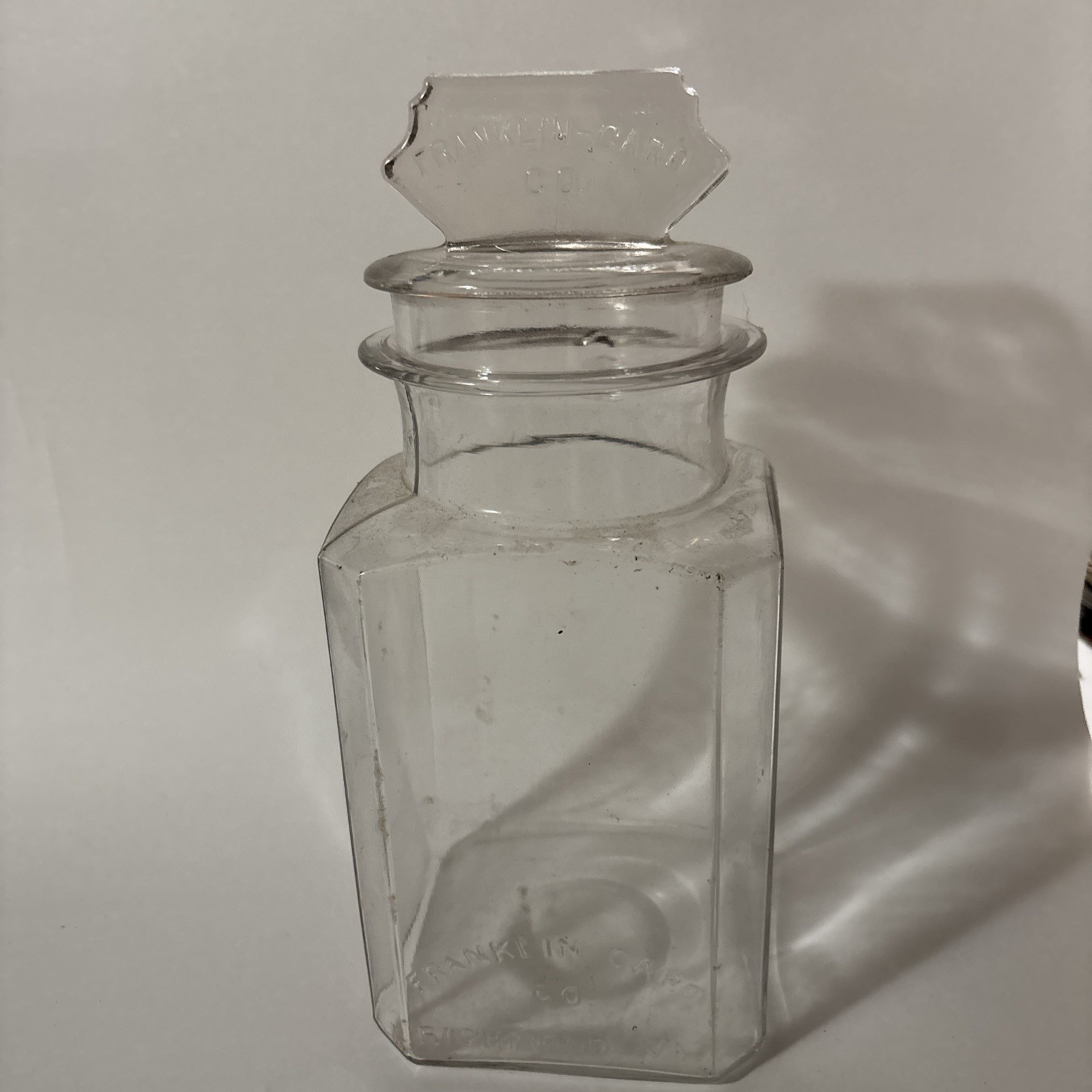 Antique ca. 1910 FRANKLIN CARO CHEWING GUM Store Display Jar Richmond, Virginia