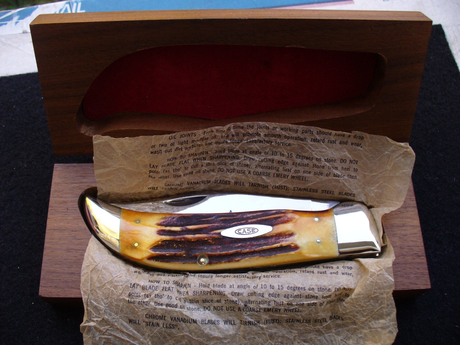 Vintage Case XX 5172 Bulldog Beautiful Stag Clasp Knife 3rd Version '65-'69 NIB