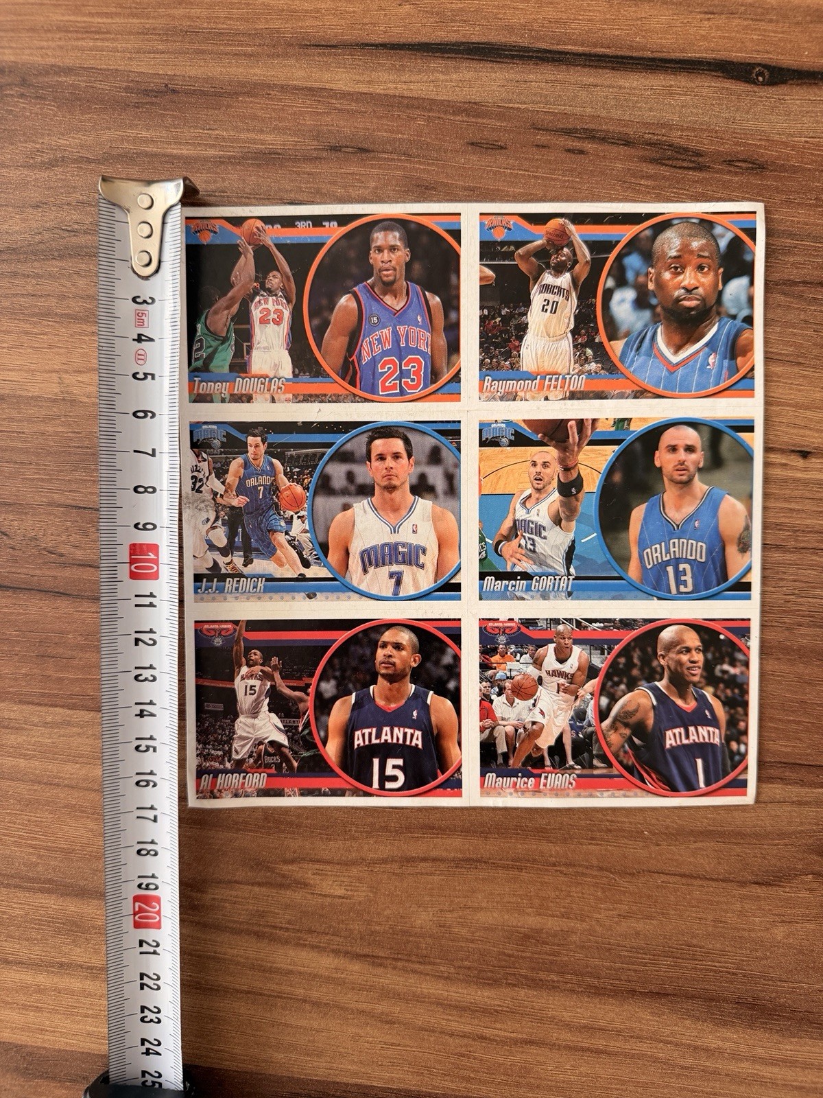 2010-11 Panini NBA Sticker Uncut Sheet Redick Horford Felton Gortat 6 Stickers