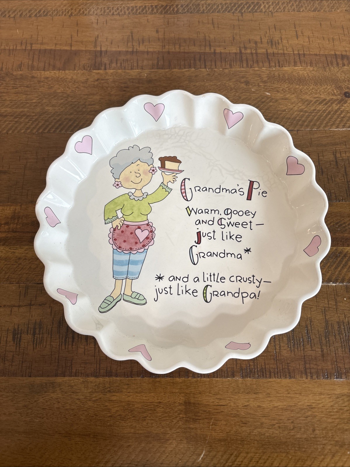 Vintage Ceramic Southern Grandma's Pie Plate Farmhouse Grandma Core Dish Pan