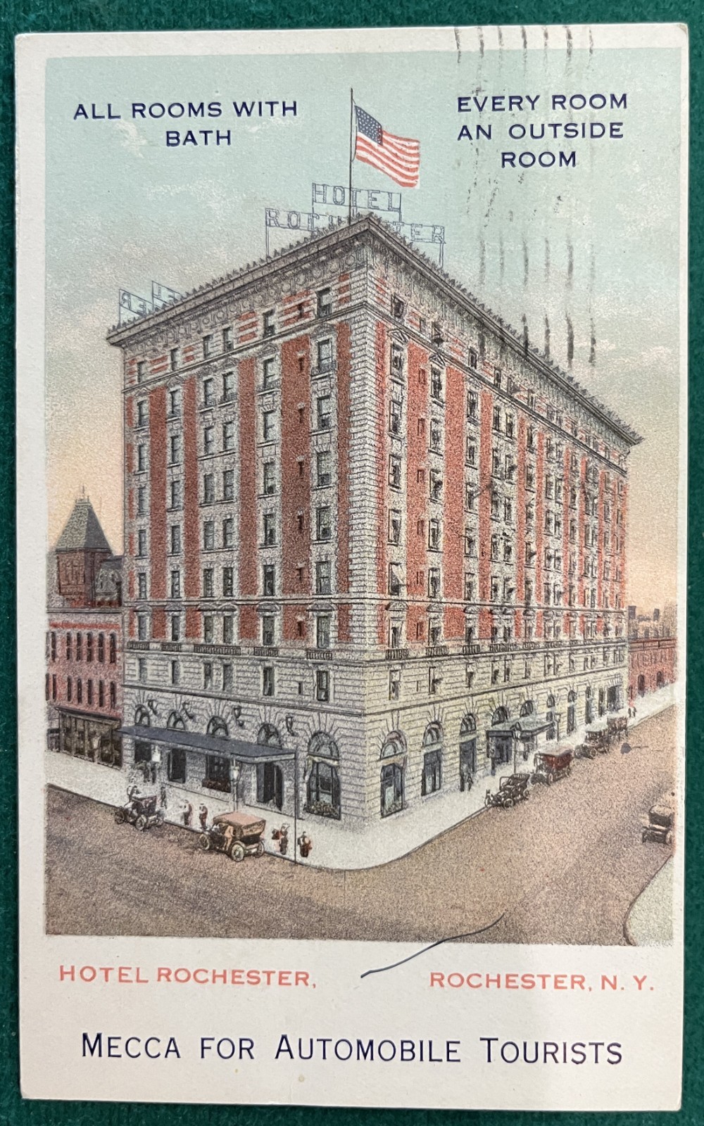 Hotel Rochester NY – 1914 Mailed – Early Automobile Tourist Hotel Advertising
