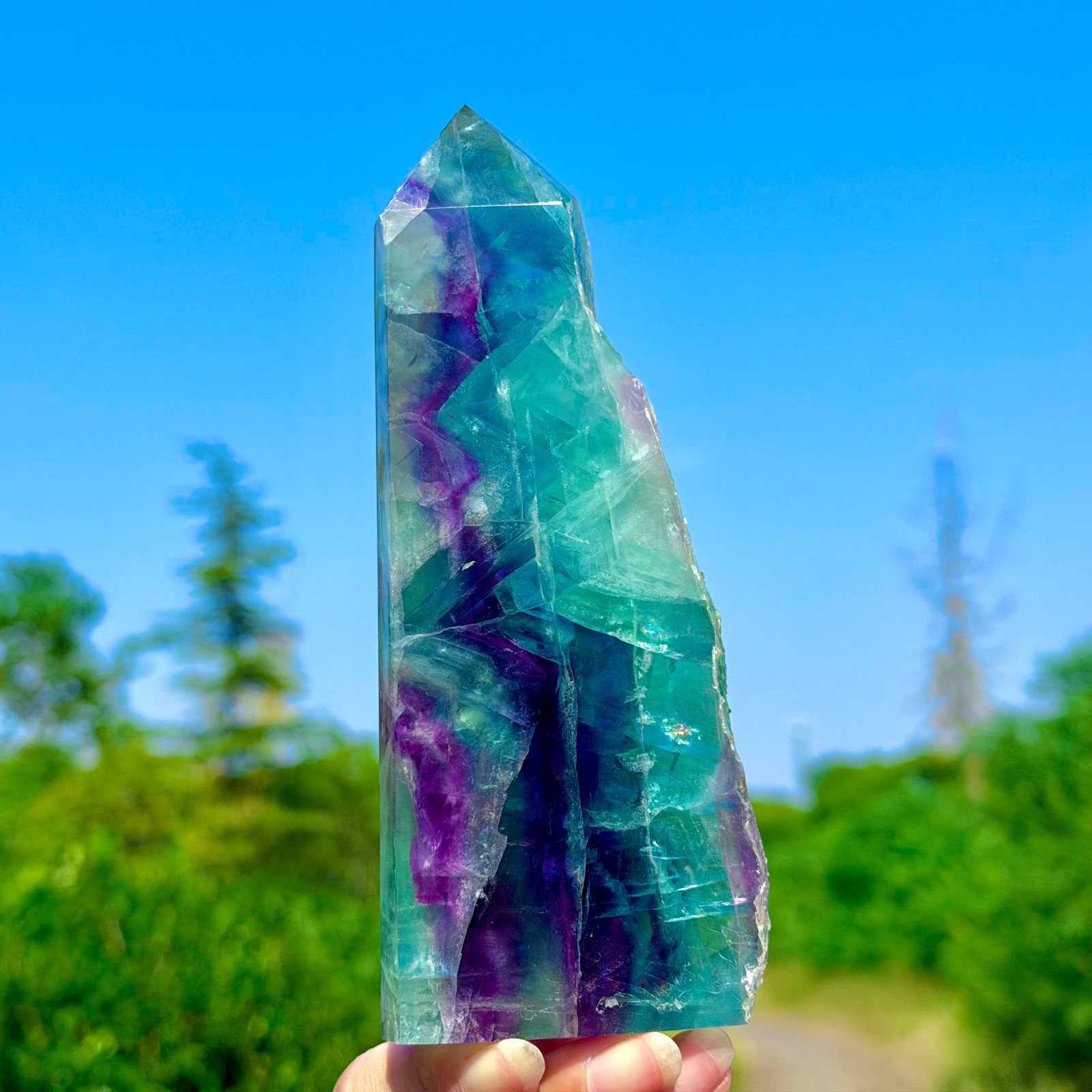1.27LB Rare Natural Fluorite Quartz Crystal Freeform Mineral Specimen Healing