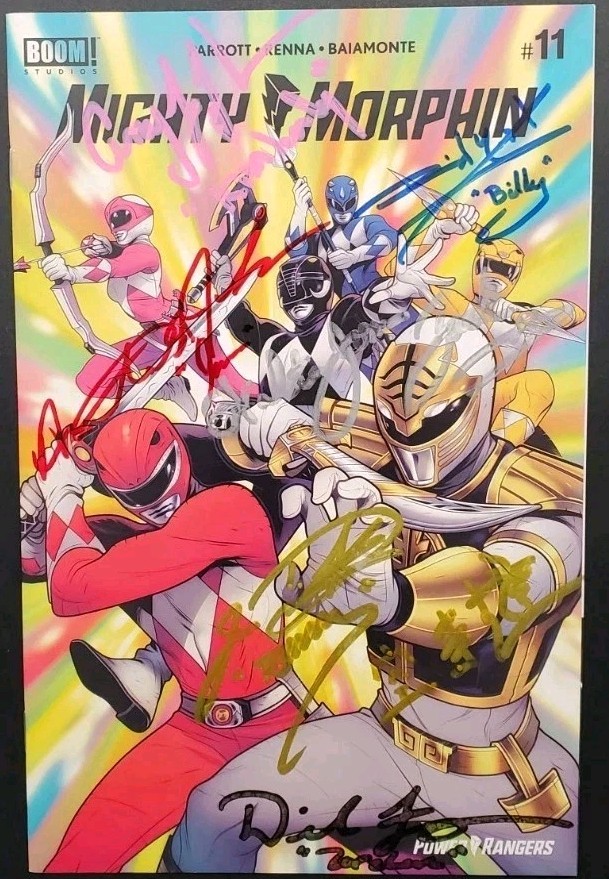 Mighty Morphin #11 6X Original MMPR Power Rangers Cast Signed Jason David Frank 