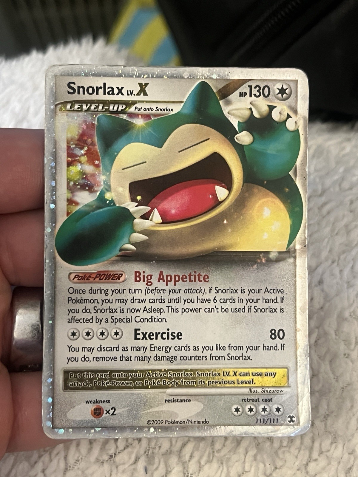 Pokémon TCG Snorlax LV.X Rising Rivals 111 Holo Rare Holo LV.X (See photos)