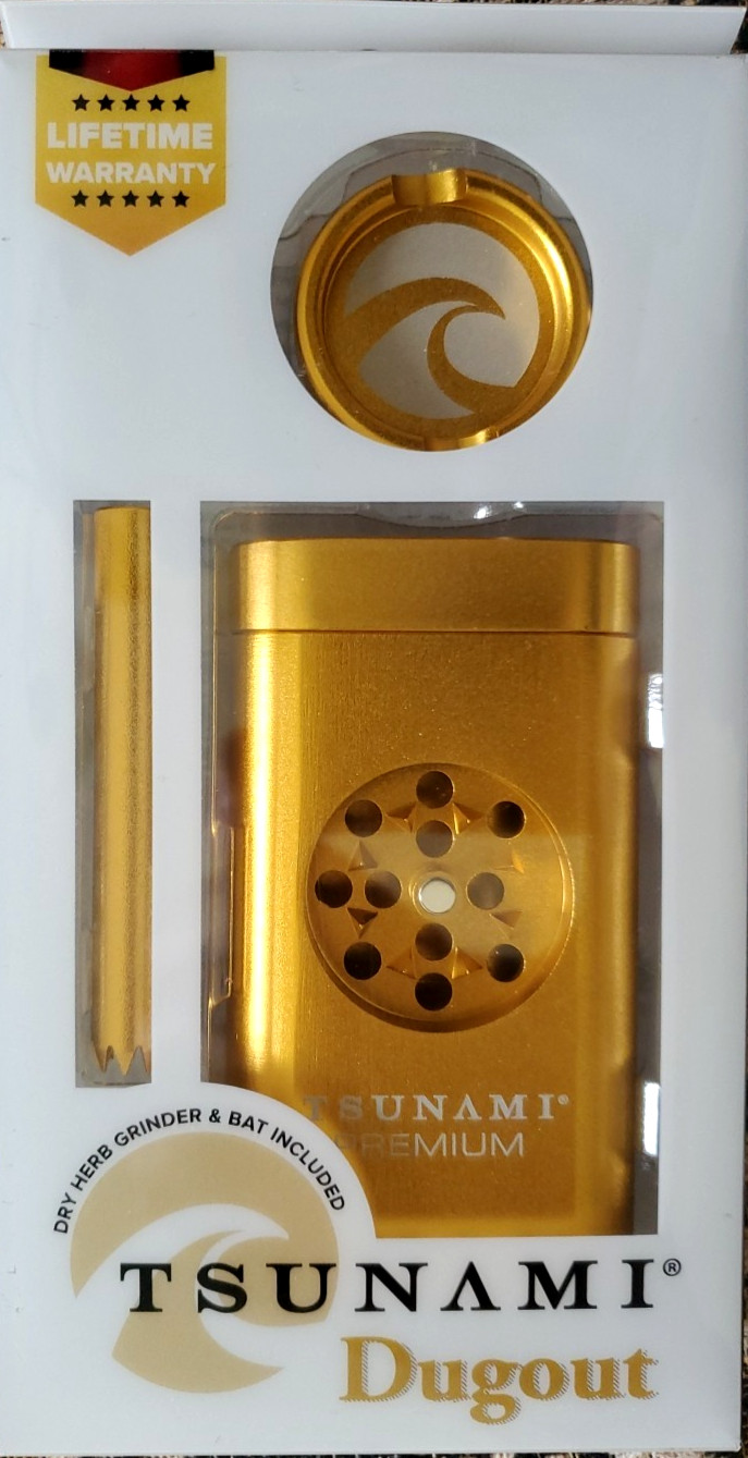 TSUNAMI PREMIUM MAGNETIC DUGOUT  GRINDER *USA* GOLD