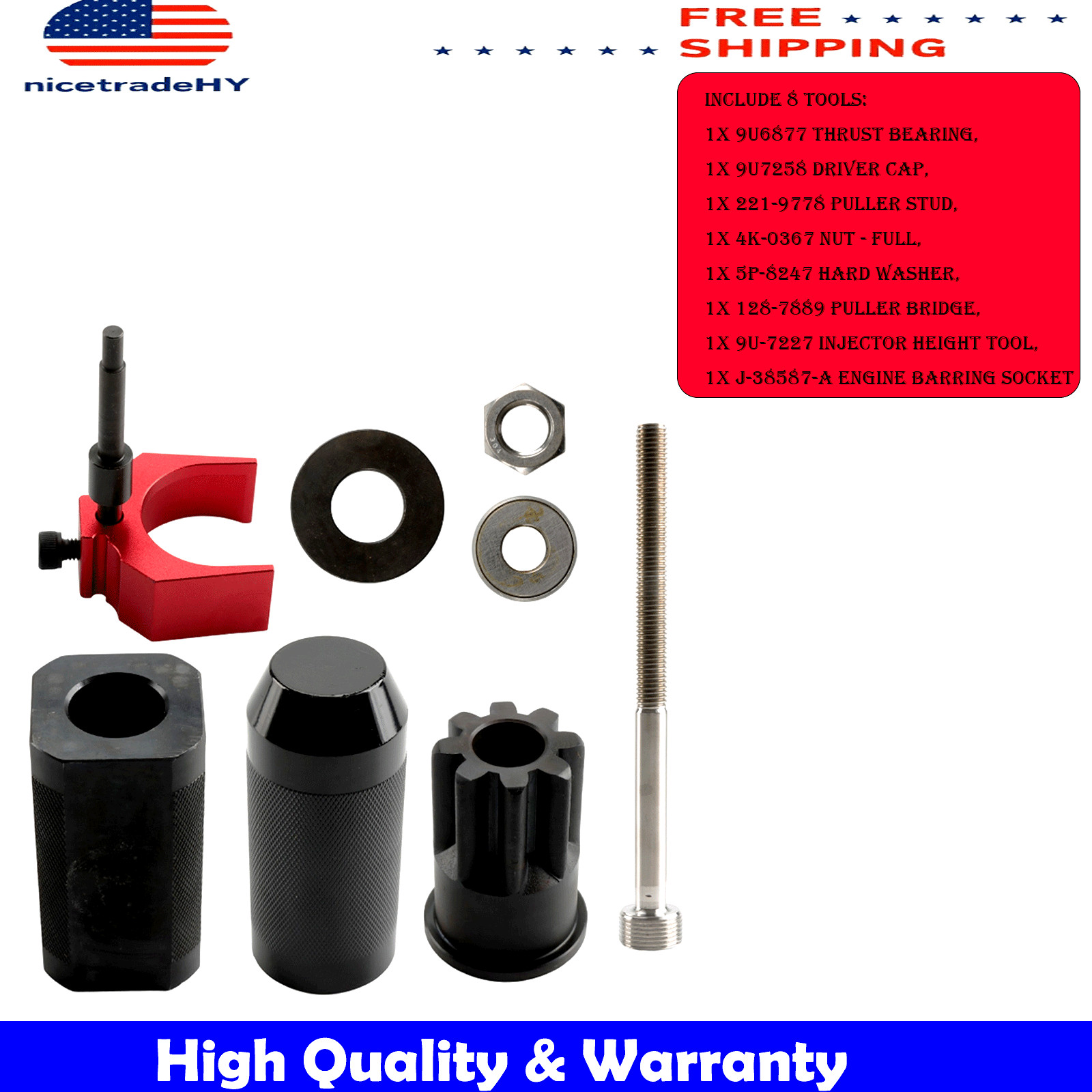 Injector Sleeve Cup Installer Remover 9U-6891 Tool For CAT 3406E C15/C16 Engines