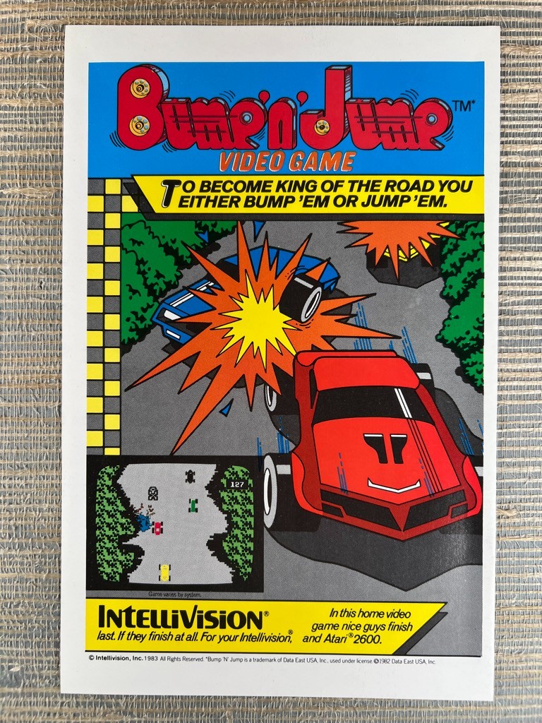 Bump n Jump Video Game Intellivision Atari 2600 1984 Vintage Print Ad