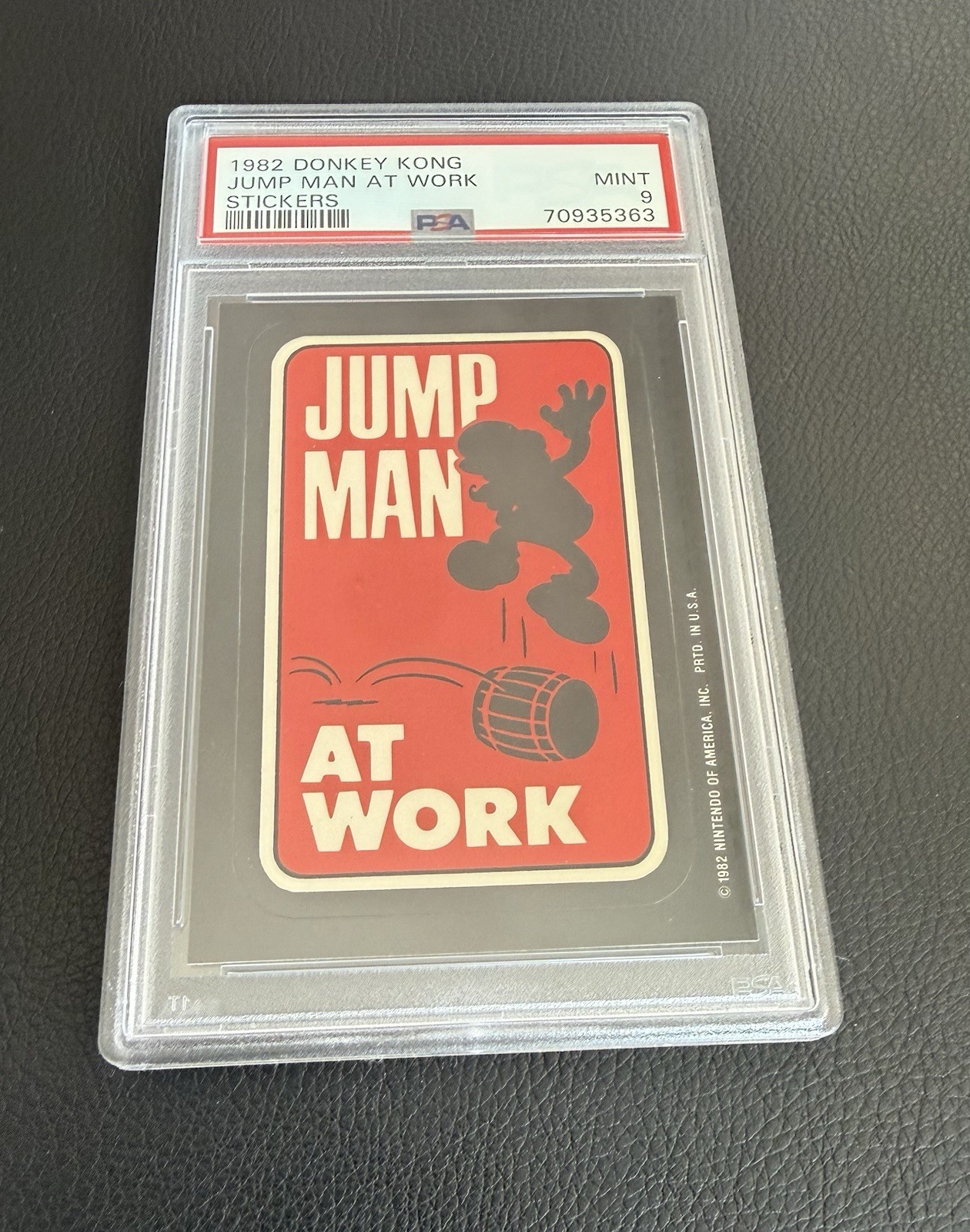 1982 Topps Donkey Kong Jump Man Super Mario R/C Jump Man at Work #25 PSA 9 MINT
