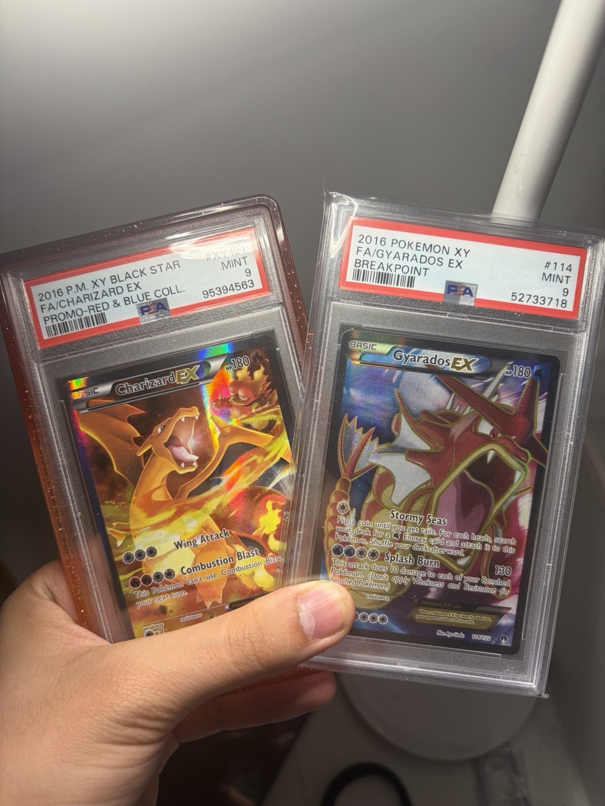 2016 POKEMON XY BLACK STAR PROMOS #XY121 FA/CHARIZARD EX  & Gyarados EX PSA 9