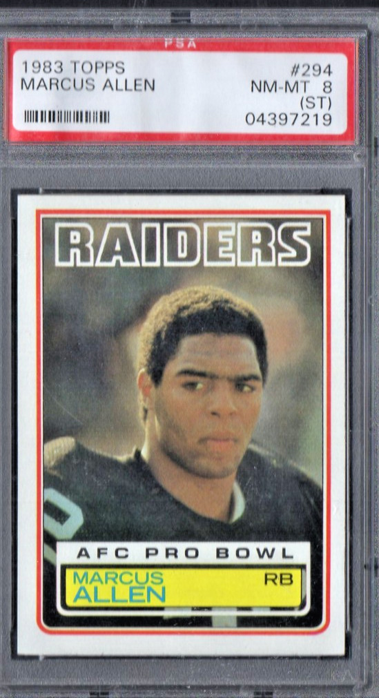 1983 Topps Marcus Allen #294 (RC) PSA 8 NM-MT All-Pro Card HOF Raiders Legend