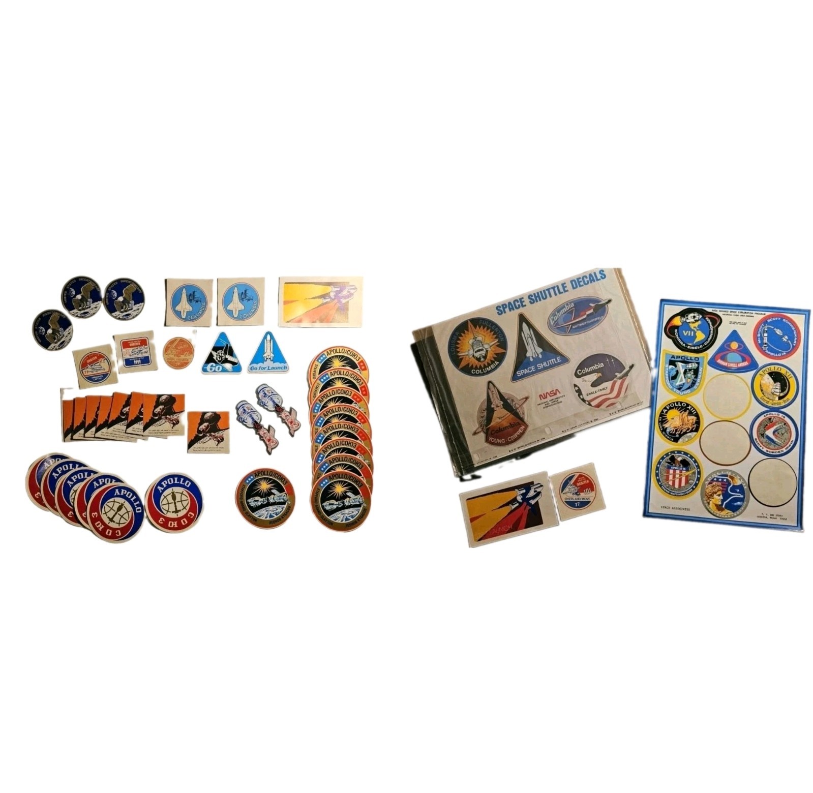 Vintage NASA Space Shuttle Apollo Mission Decals Stickers 1960s-80s Sealed Lot