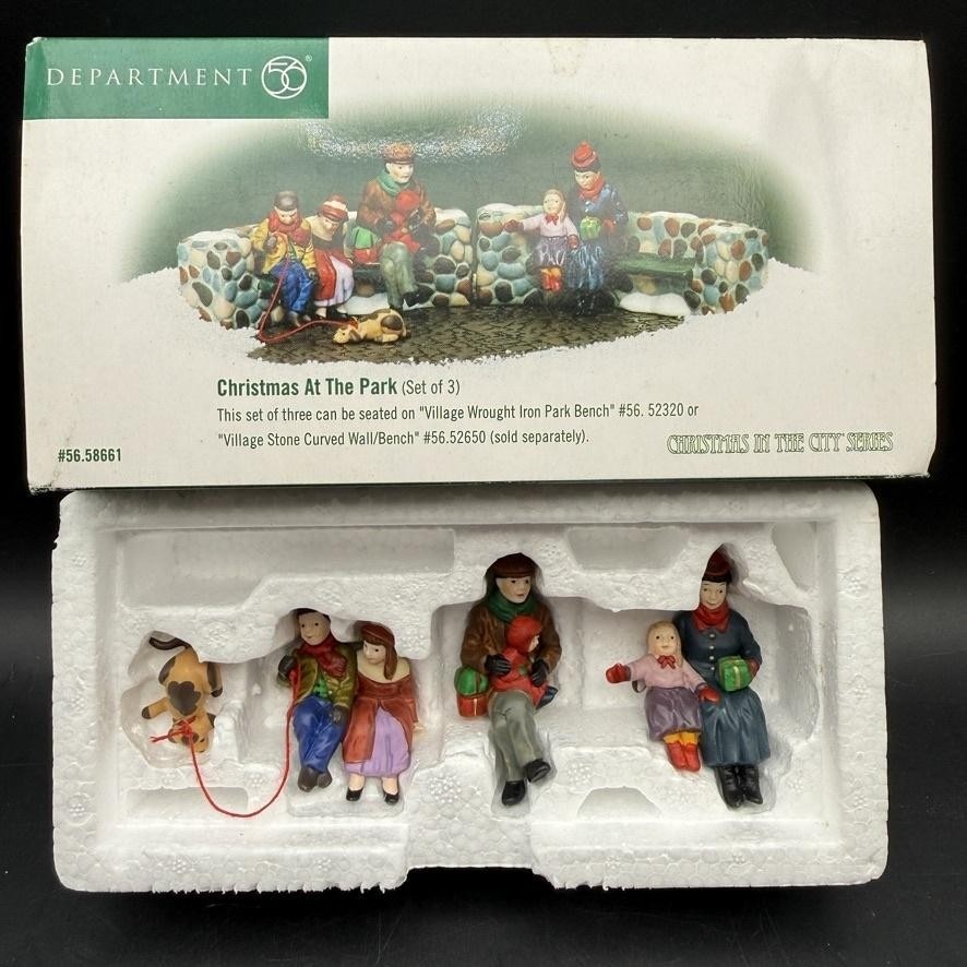 Vtg Dept 56 Christmas At The Park Christmas In The City Figurine Set 56.58661