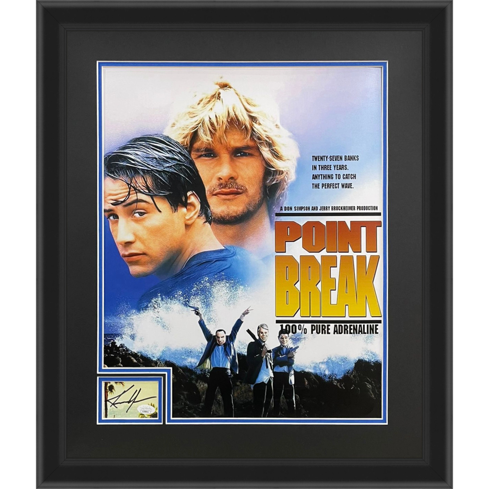 Keanu Reeves Autographed Point Break Deluxe Framed 16x20 Movie Poster Piece - JS