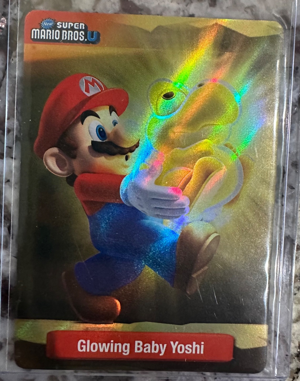 2015 Super Mario Bros Dog Tags Foil Trading Cards Glowing Baby Yoshi #12 0dk