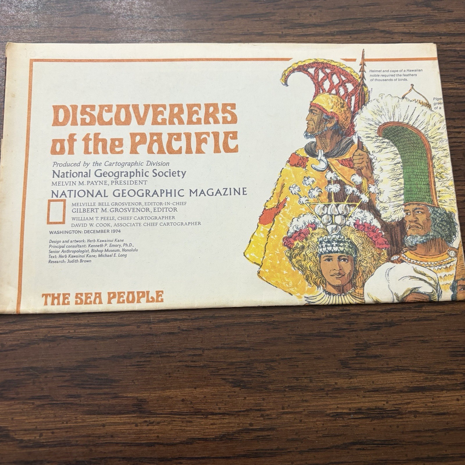 Vintage 1974 National Geographic Discoverers Of The Pacific Map Poster