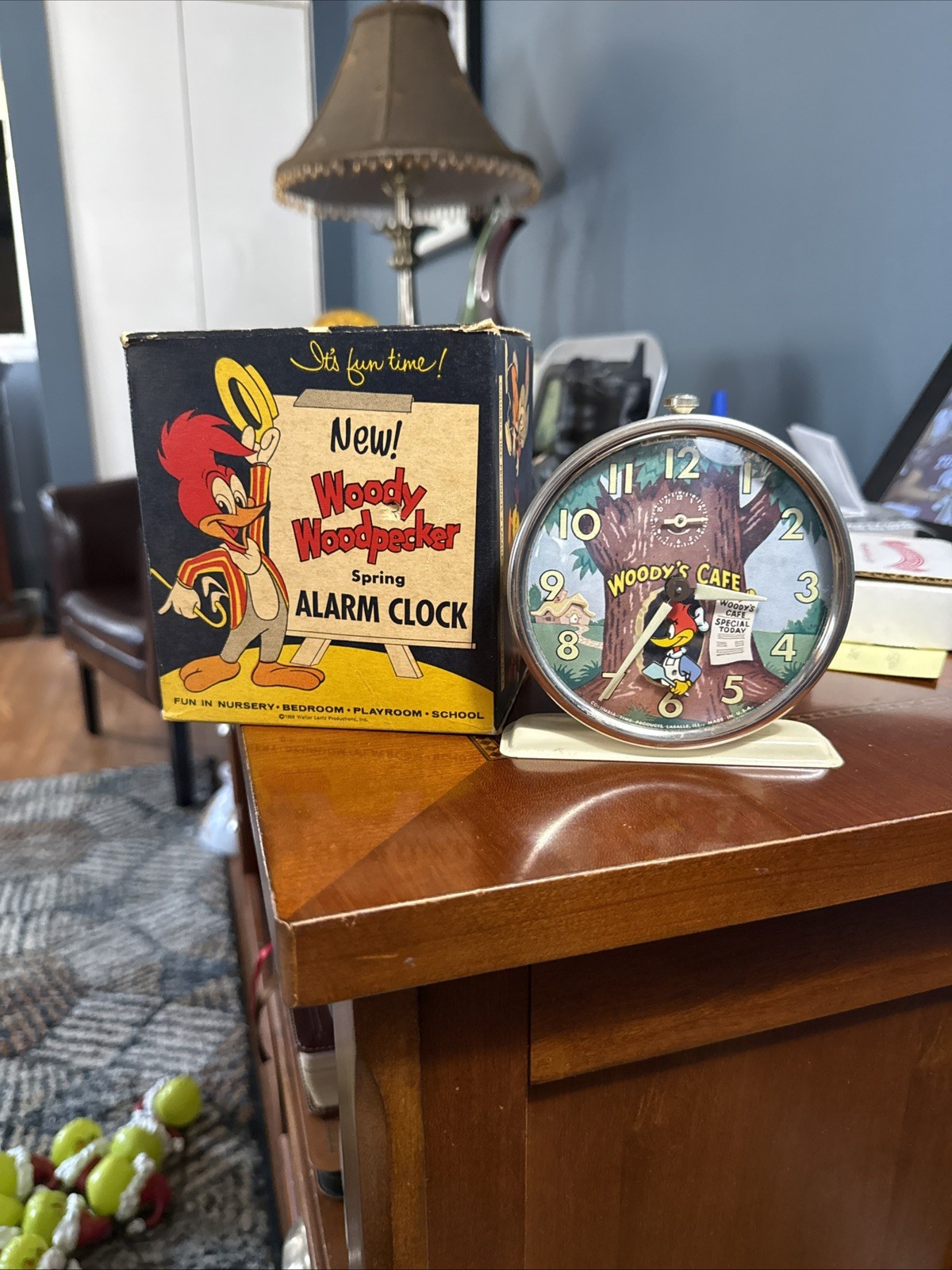 1959 Woody Woodpecker Animated Glow in Dark Clock Woody\'s Cafe Walter Lantz Work